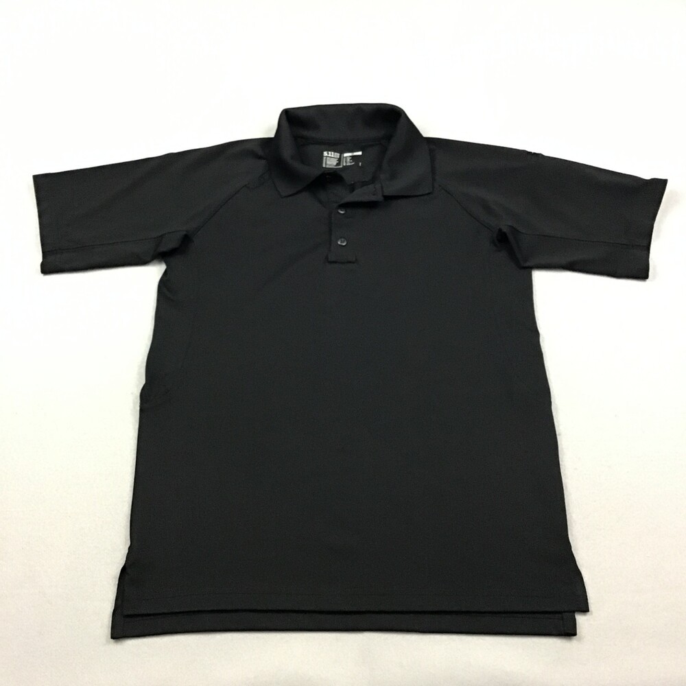 5.11 Tactical Polo Shirt Men Small Black Solid Breathable Pullover Pocket S